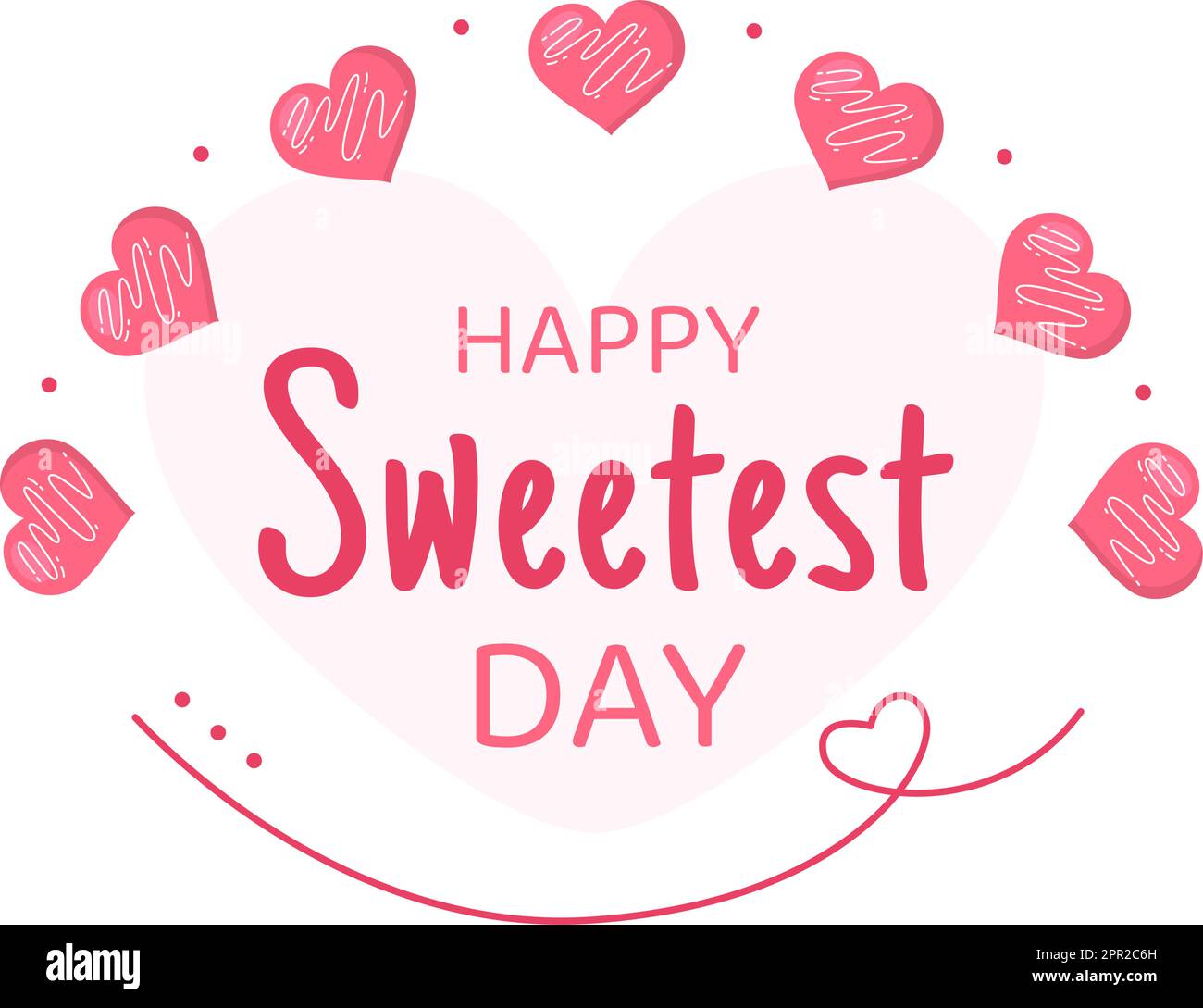 Happy Sweetest Day on 21 October Sweet Holiday Event Hand Drawn Cartoon Flat Illustration with Cupcakes and Candy in a Pink Background Stock Vector