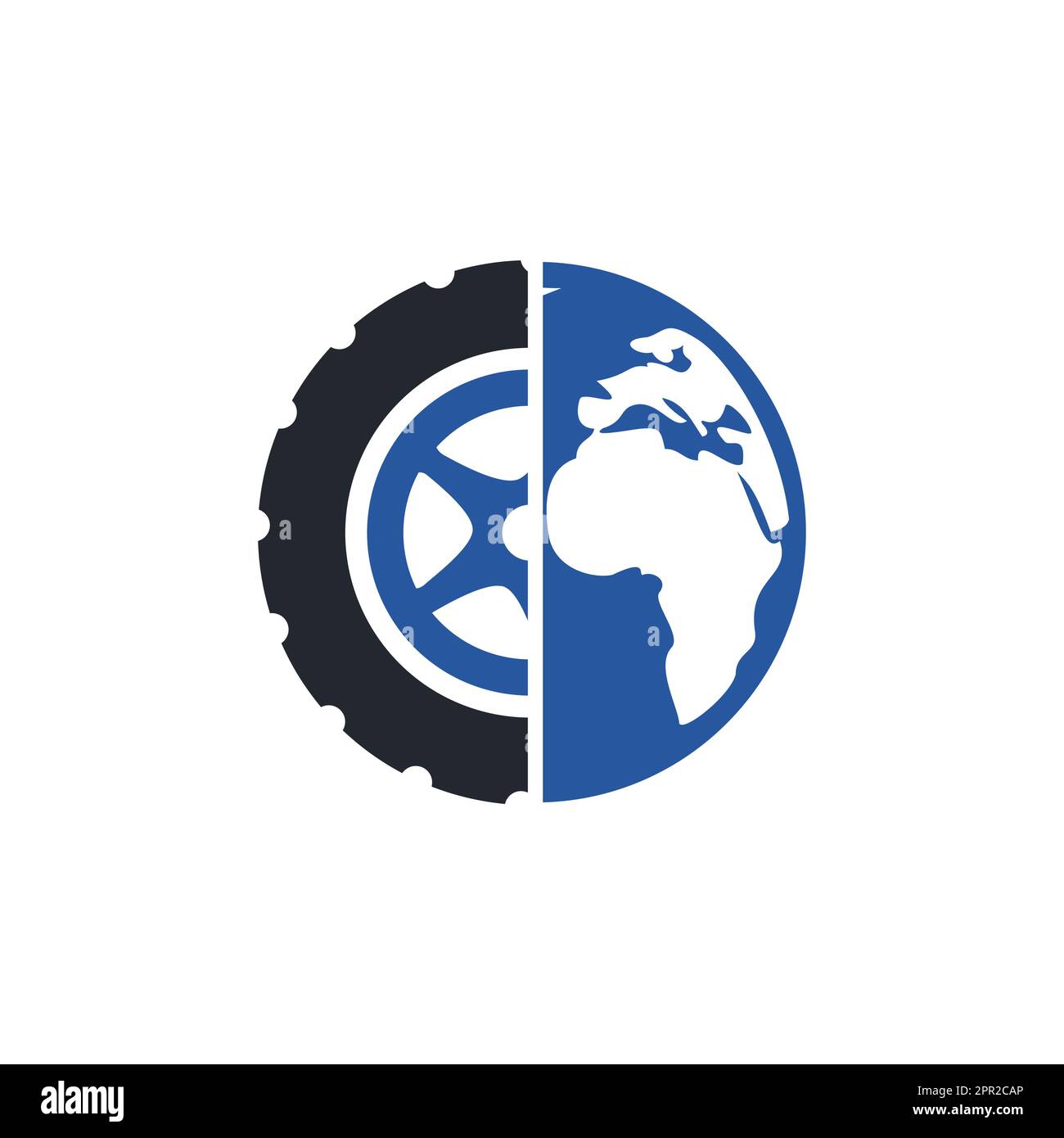 Tire world vector logo template. Vector wheel and planet logo combination. Stock Vector