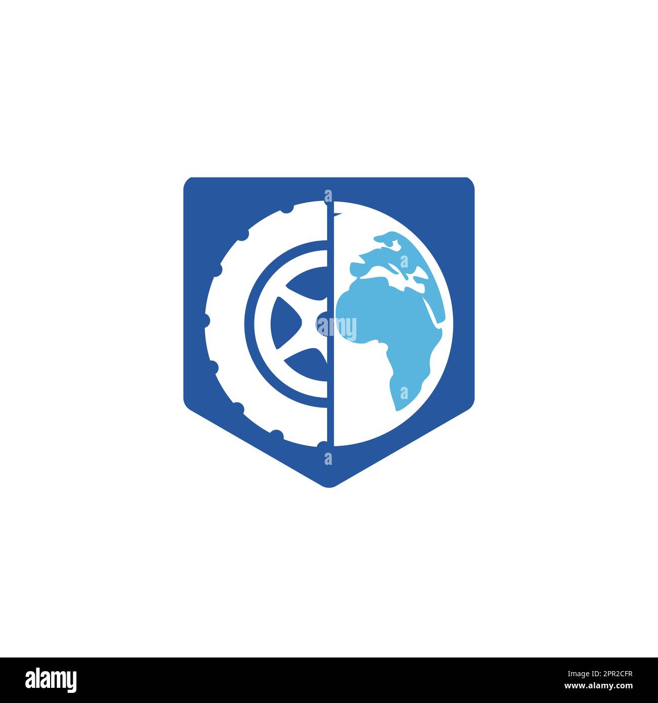 Tire world vector logo template. Vector wheel and planet logo combination. Stock Vector