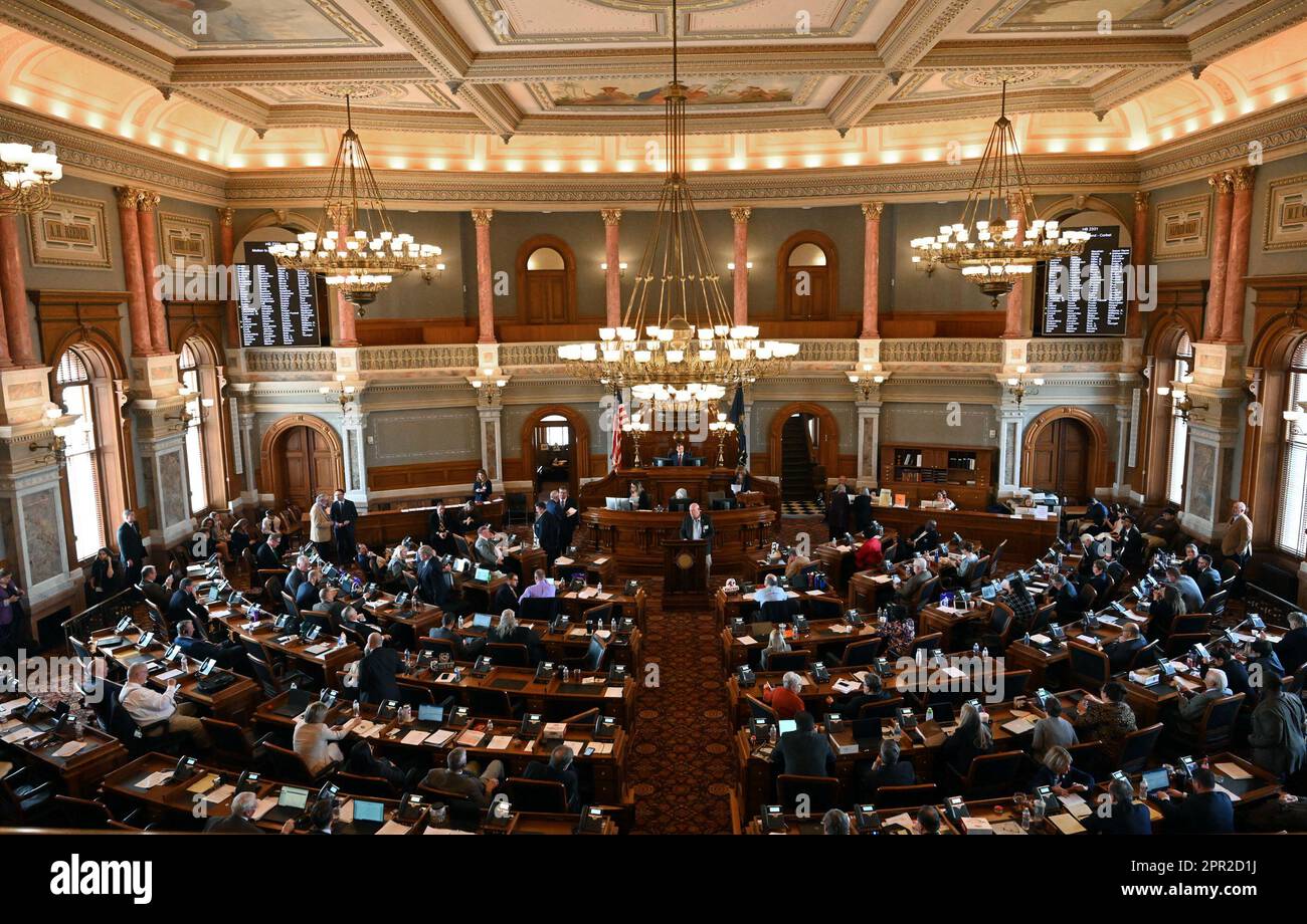 TOPEKA, KANSAS MARCH 15, 2023 The Kansas State house chambers during