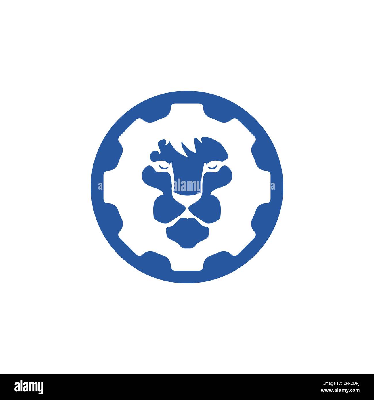 Creative lion gear vector logo design. Lion tech logo concept. Stock Vector