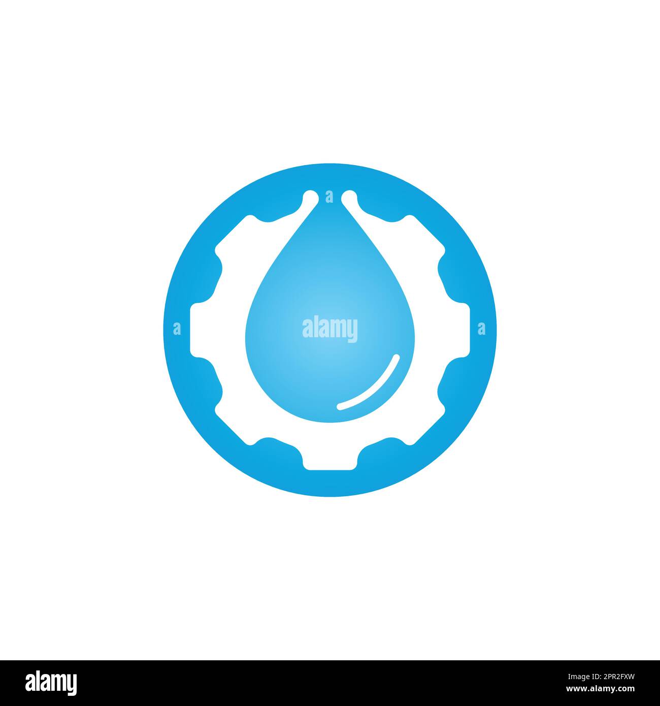 Water drop with gear logo concept design. Natural logo. Water energy ...