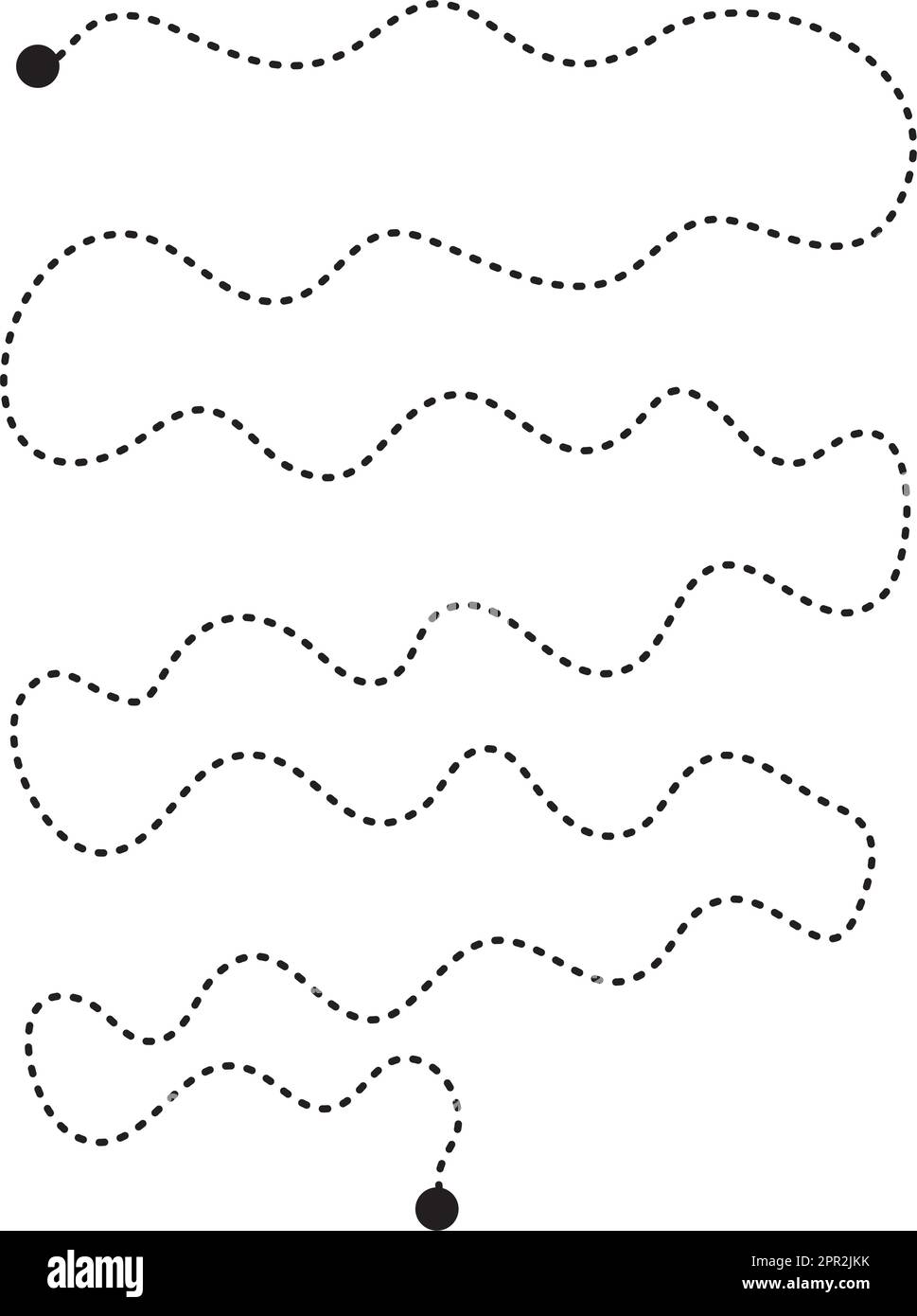 Prewriting tracing lines and curve shapes element for preschool
