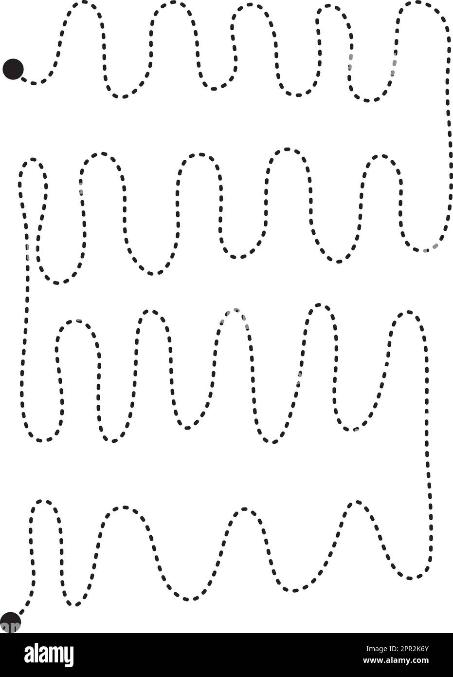 Prewriting tracing lines and curve shapes element for preschool
