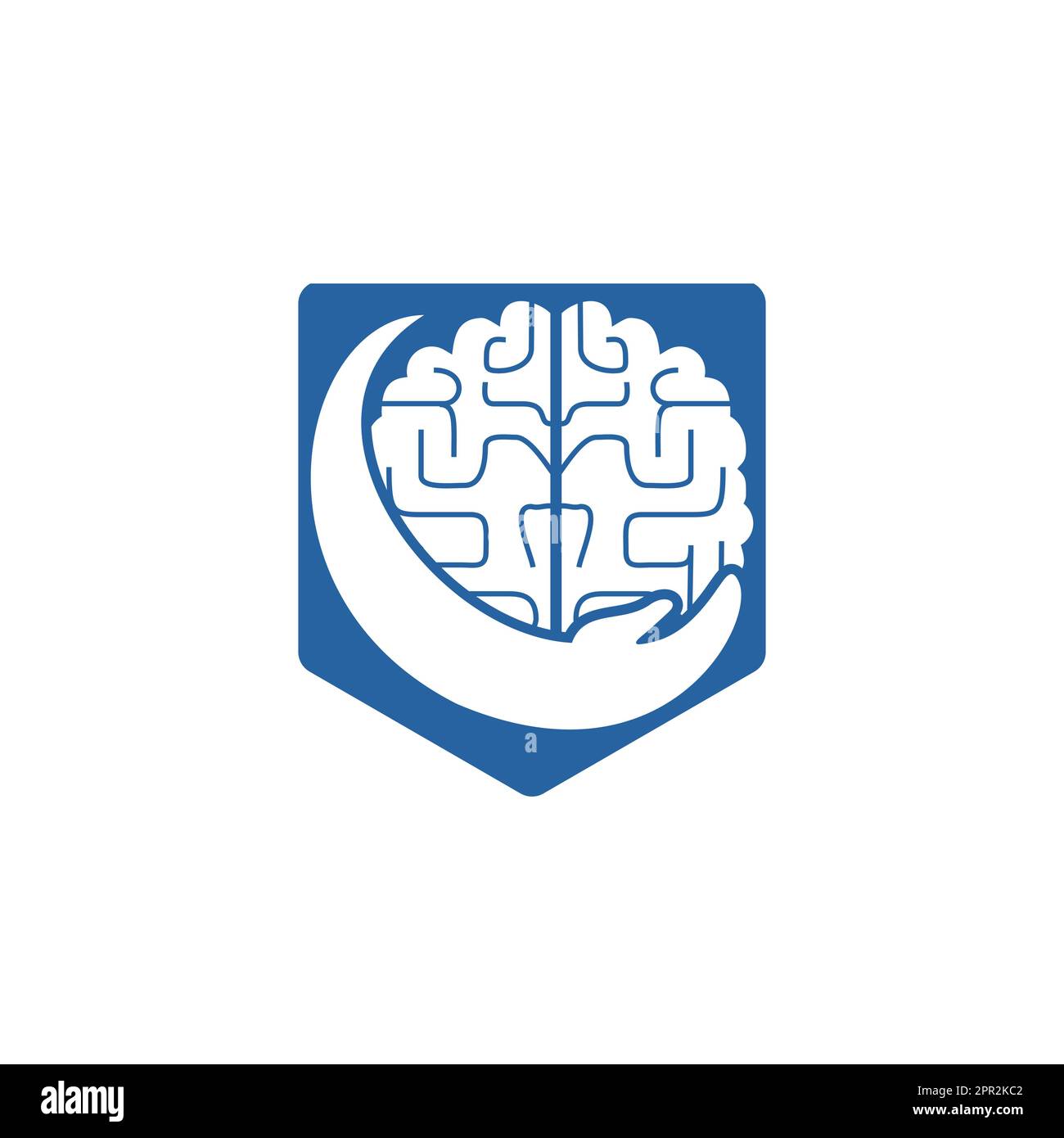 Brain care vector logo design. Smart care logo design concept Stock