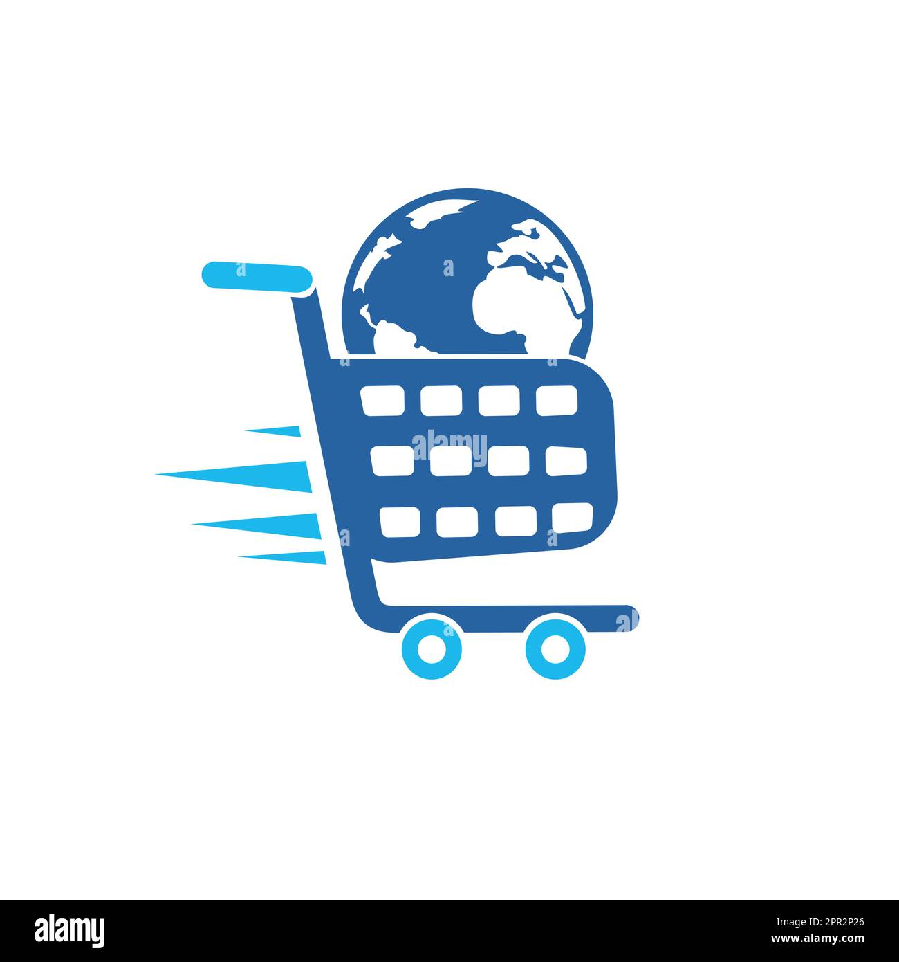 Globe shopping cart vector logo design. Online Shop logo designs