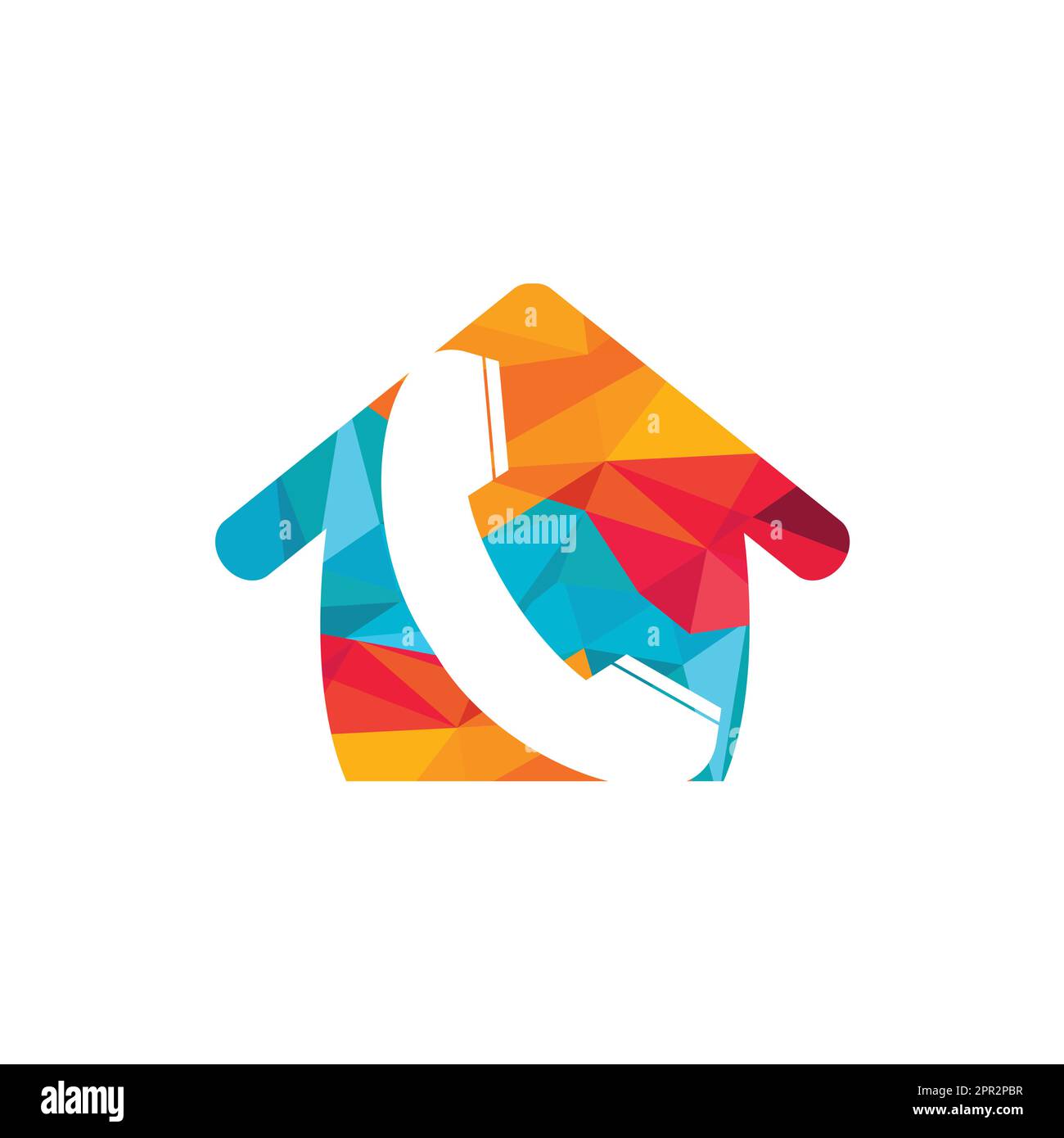 Home call logo design template.  Handset and house vector icon. Stock Vector