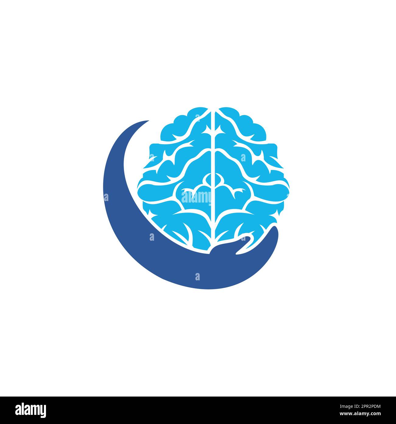 Brain care vector logo design. Smart care logo design concept Stock