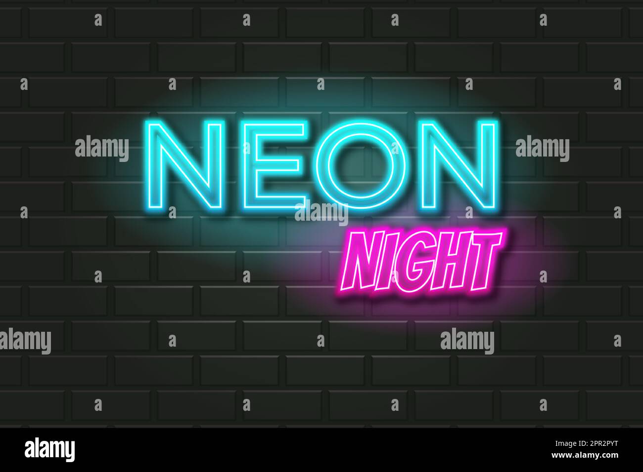 Night colorful led text Stock Vector Images - Alamy
