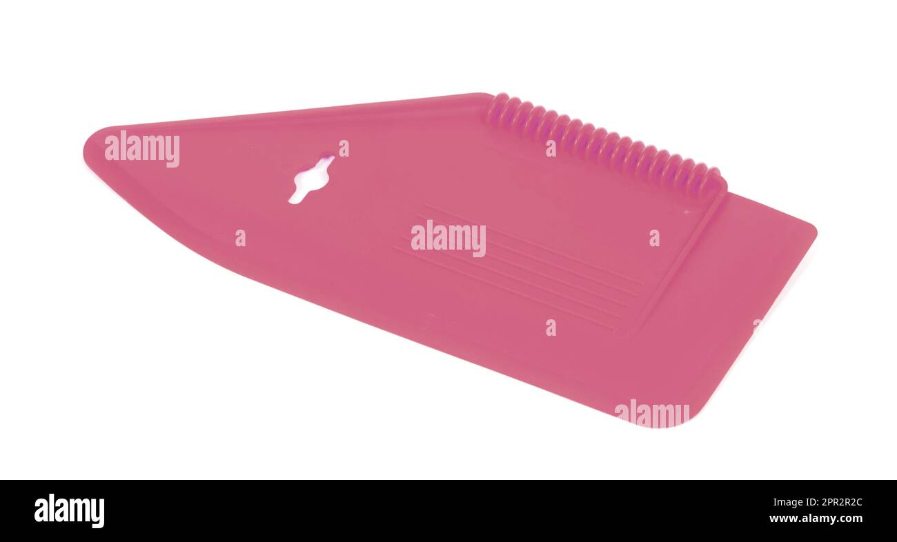 Plastic spatula for wallpaper, isolated on white background Stock Photo