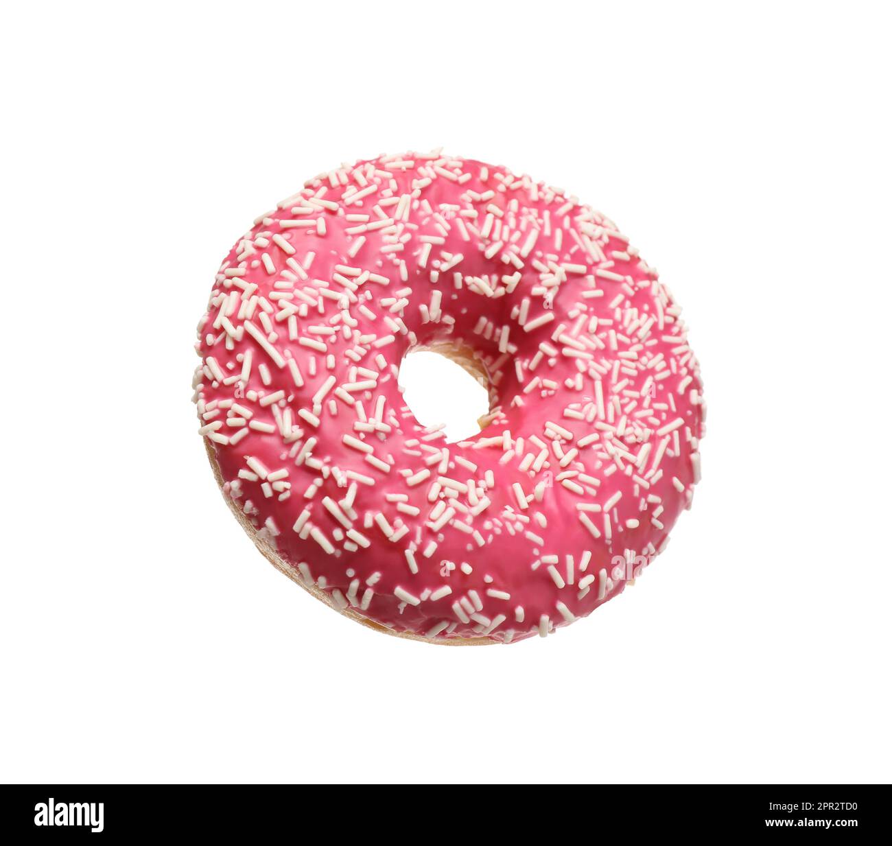 Sweet delicious glazed donut on white background Stock Photo - Alamy