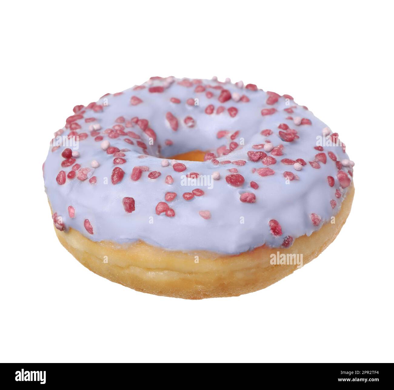 Sweet delicious glazed donut on white background Stock Photo - Alamy