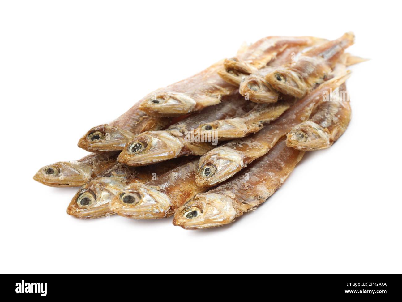 Delicious dried salted anchovies on white background Stock Photo Alamy