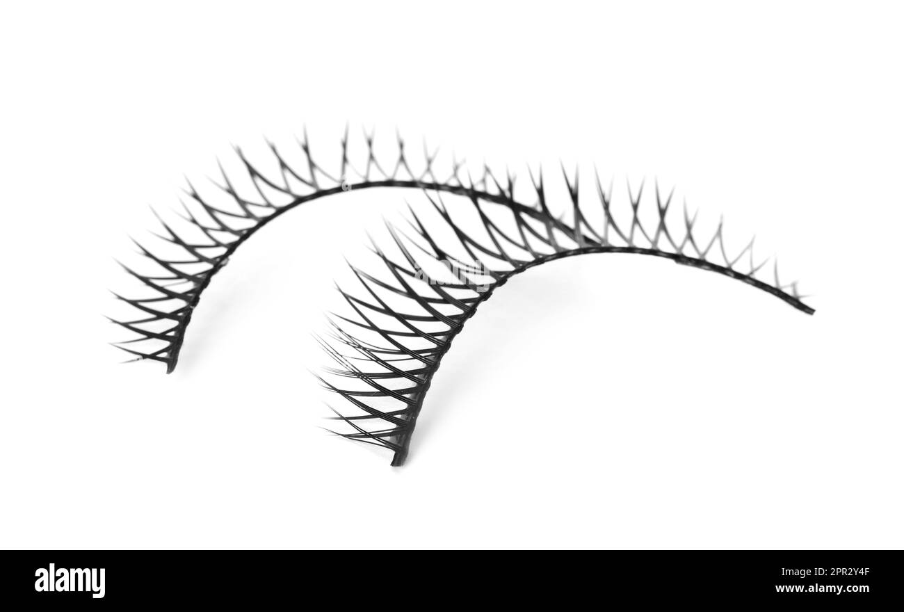 Fake eyelashes on white background. Makeup product Stock Photo Alamy