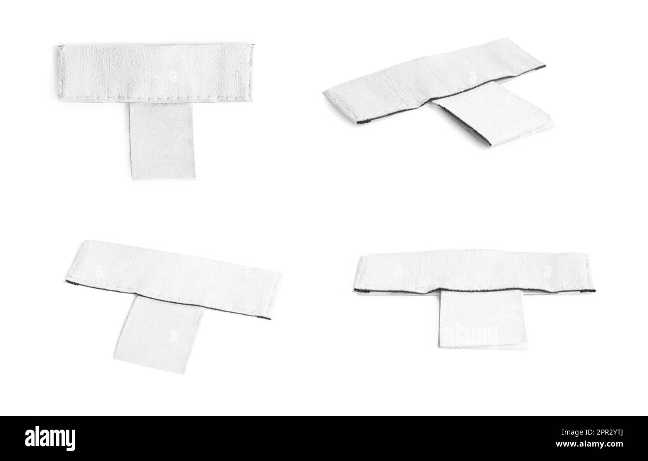 Blank clothing labels on white background, collage Stock Photo - Alamy