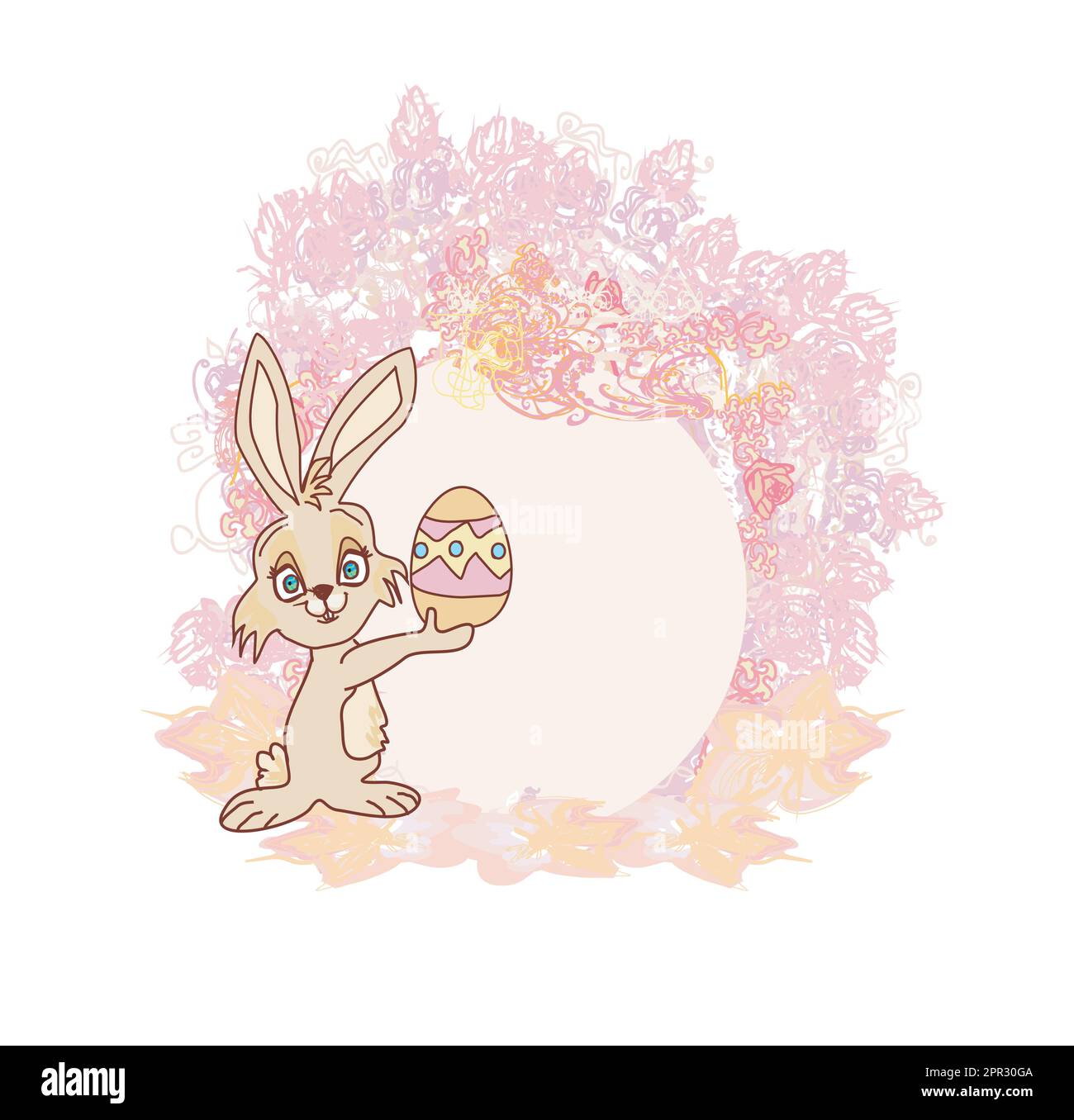 Illustration of happy Easter bunny carrying egg Stock Vector Image ...