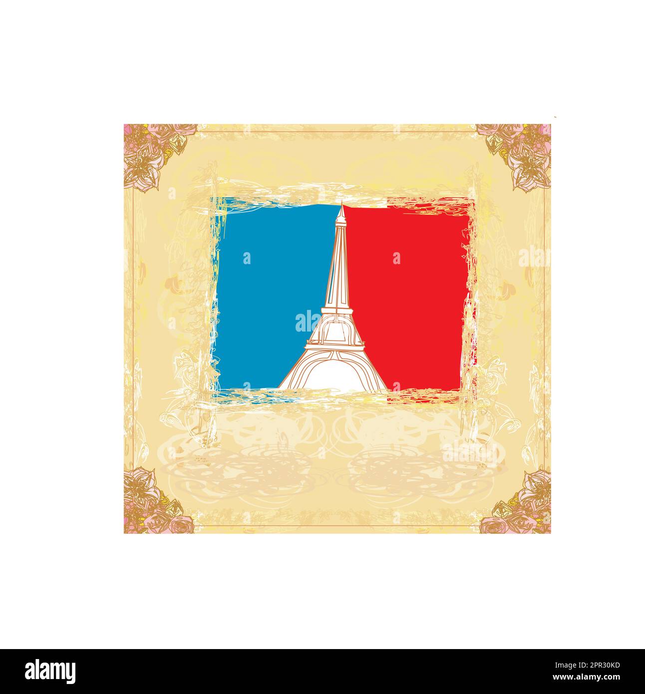 Eiffel tower artistic background. Vector illustration. Stock Vector