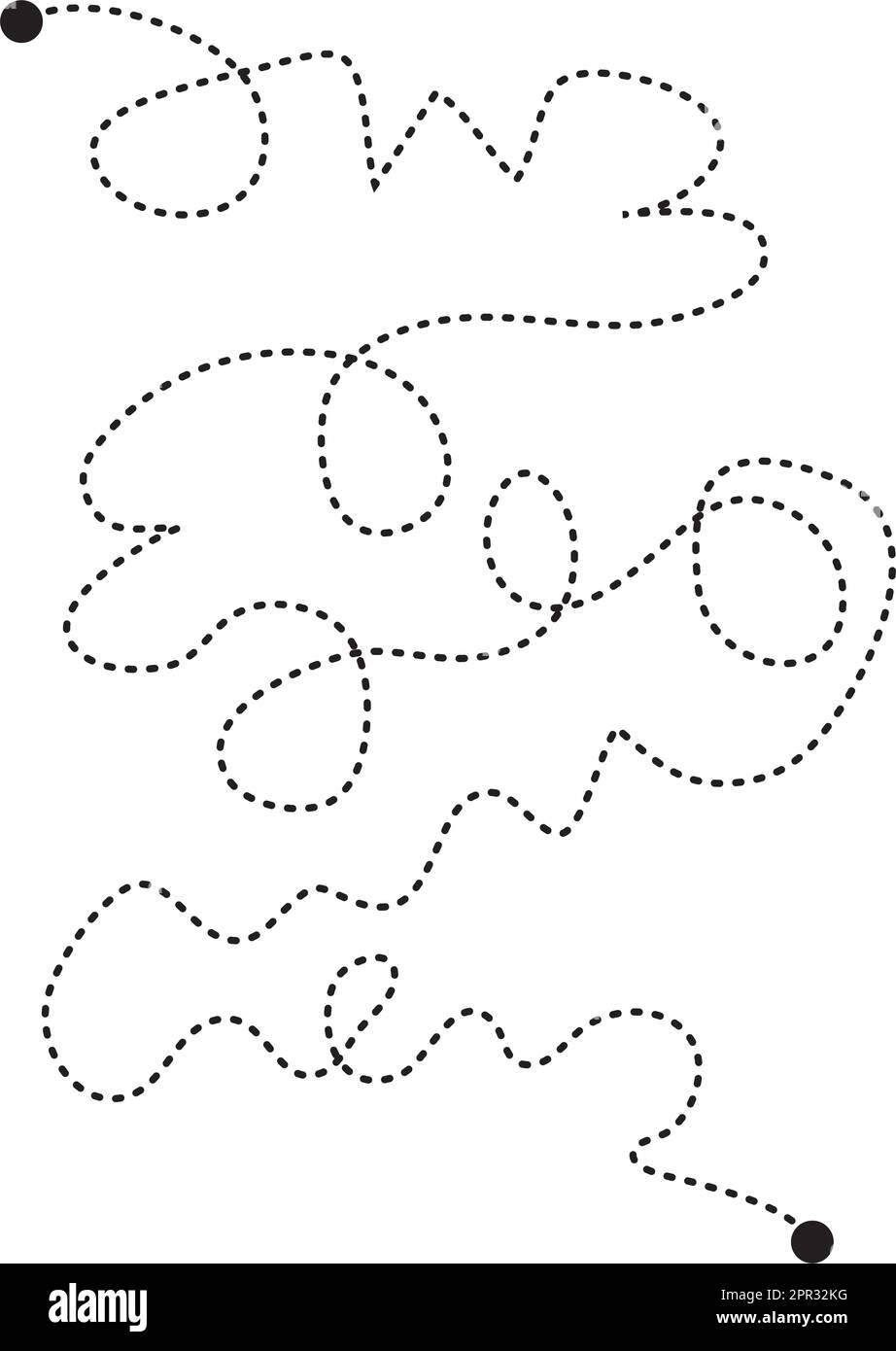 Prewriting tracing lines and curve shapes element for preschool