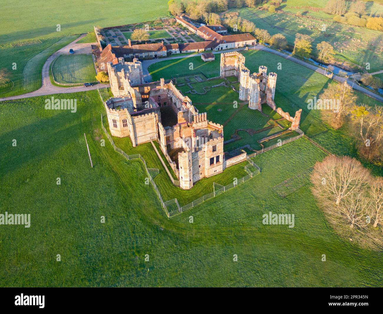 aerial view of the ruins in cowdray park near midhurst west sussex ...