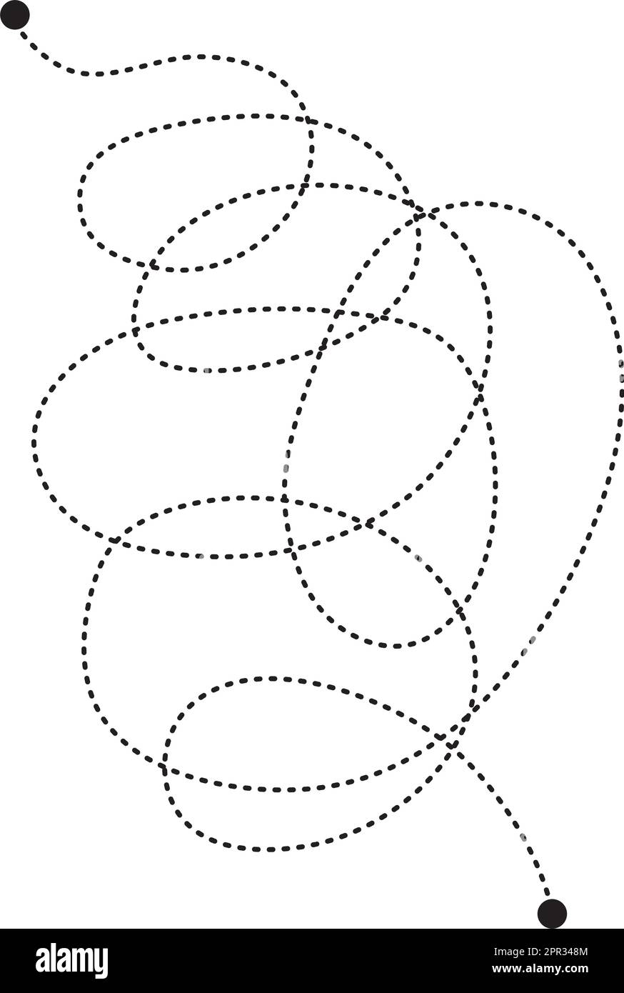 Prewriting tracing lines and curve shapes element for preschool