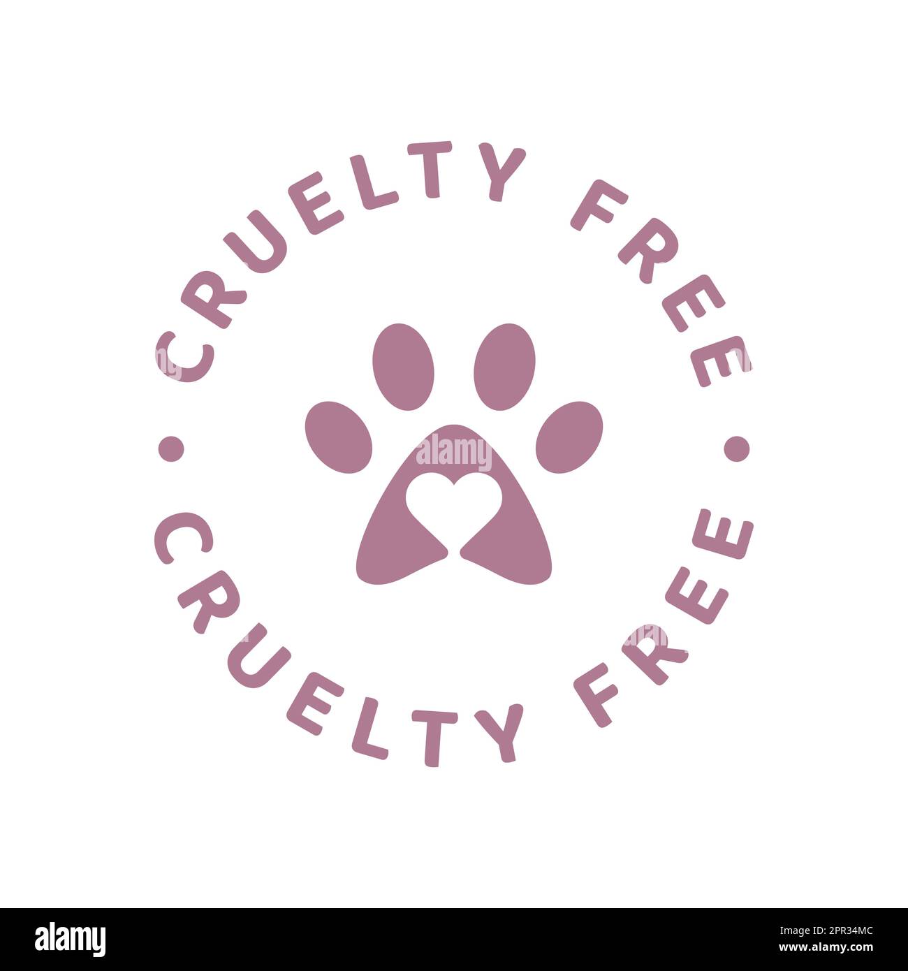 Cruelty free dog paw print label Stock Vector