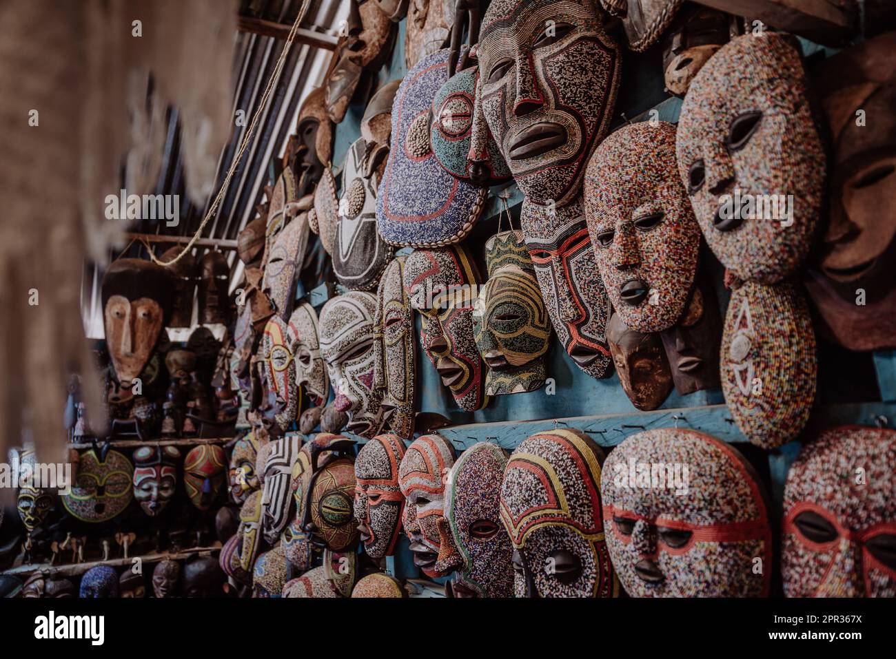 Kenyan masks, maasai Stock Photo Alamy