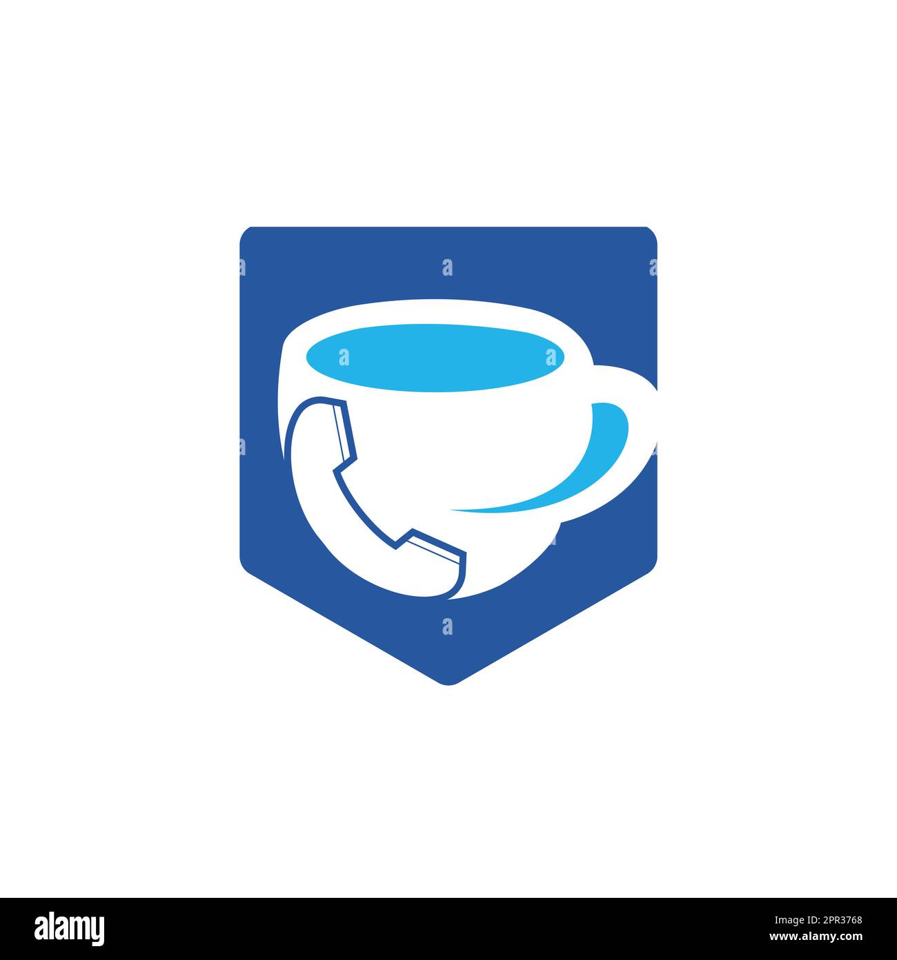 Coffee call vector logo design. Handset and cup icon Stock Vector Image ...