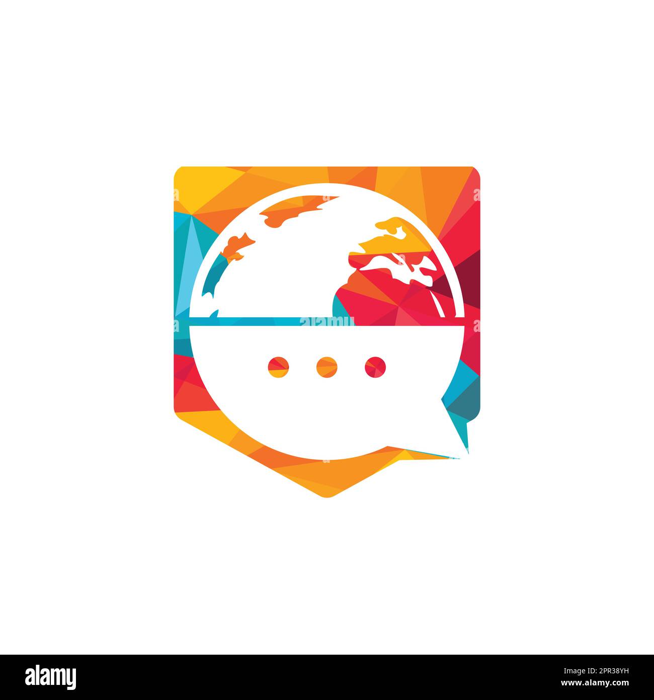 World chat vector logo design. Globe logo with bubble talk icon Stock ...