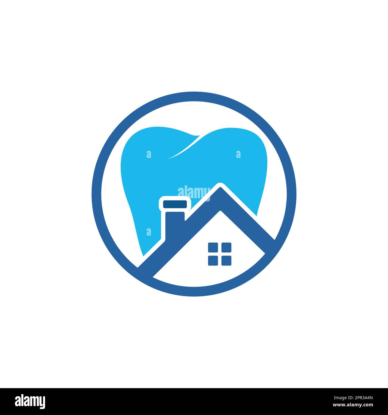 Tooth house vector logo design. Dental house icon logo design Stock