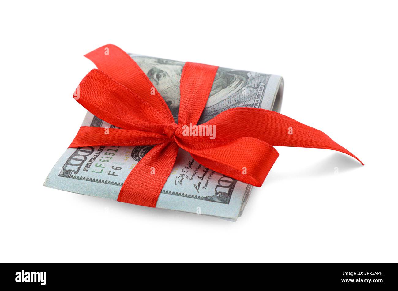 Bank Notes Ribbons Dollar banknotes with red ribbon isolated on white Stock Photo - Alamy