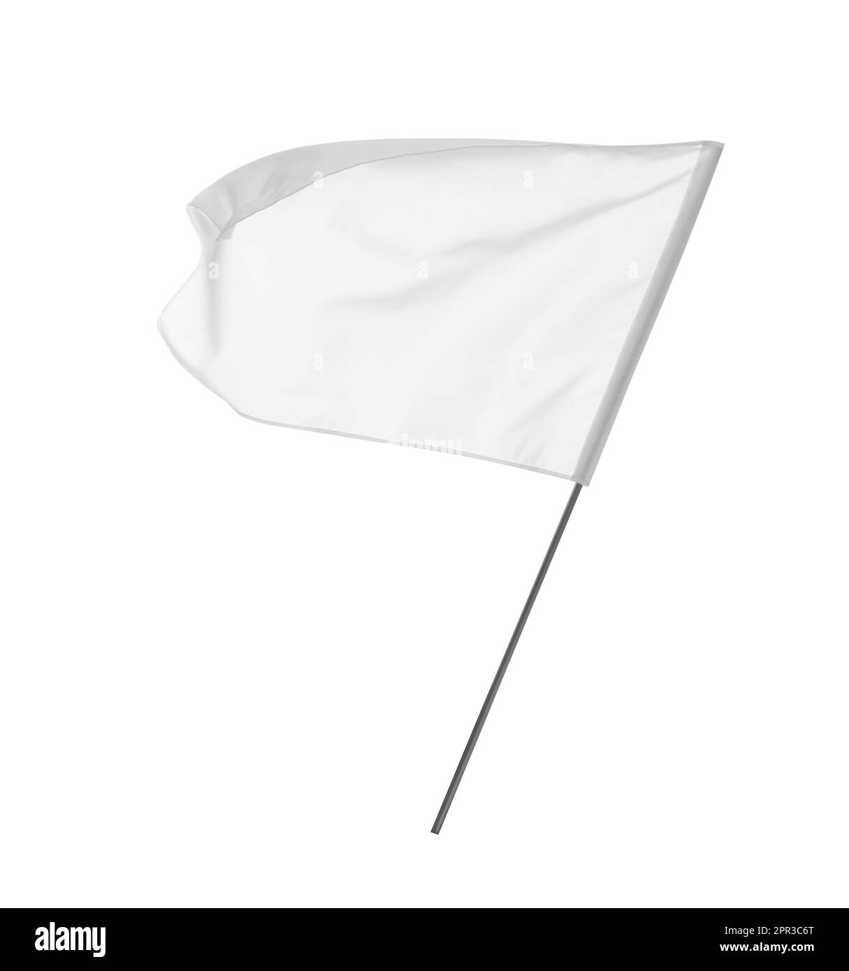 Blank flag isolated on white. Mockup for design Stock Photo Alamy
