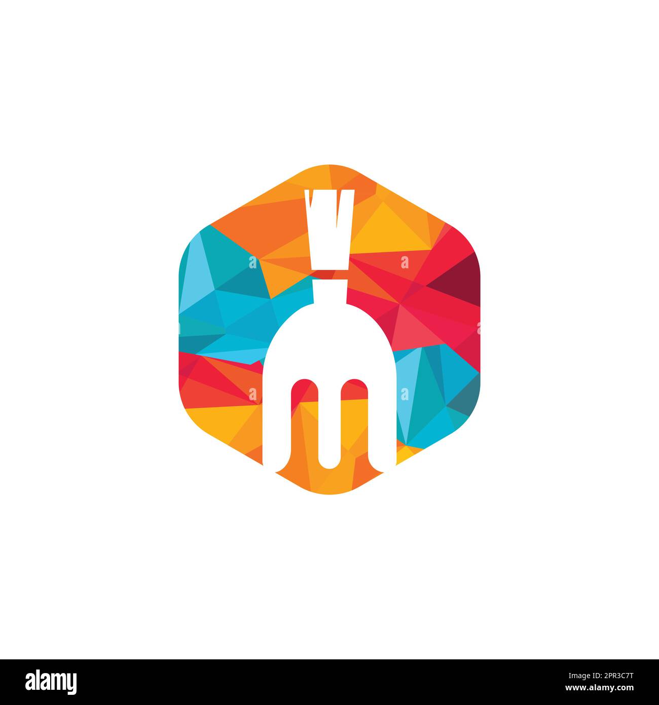 Spartan Fork vector logo template design. Stock Vector