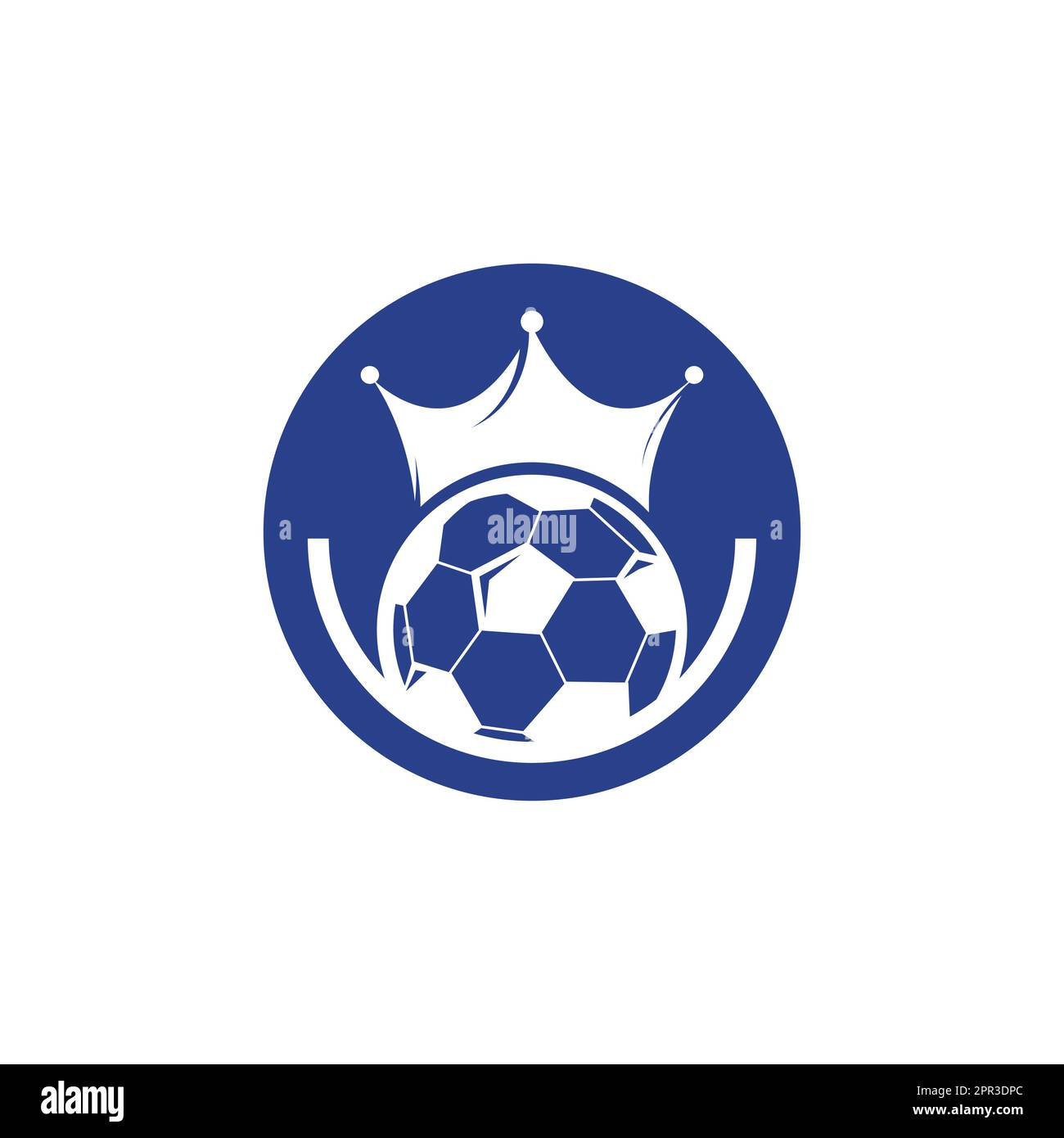 Soccer king vector logo design. Football and crown icon design Stock