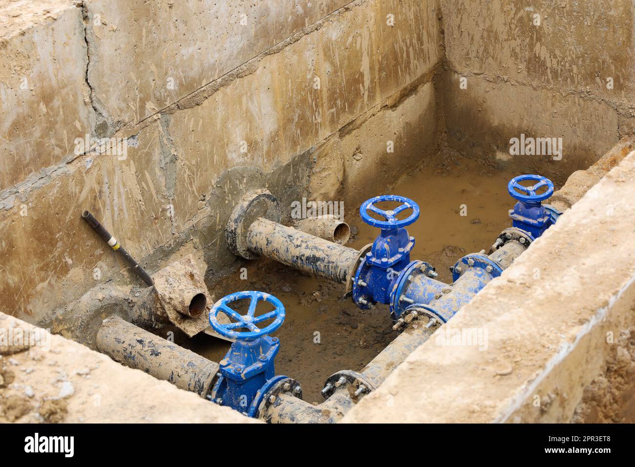 Water pipe replacement. Reconstruction of the underground sewer system