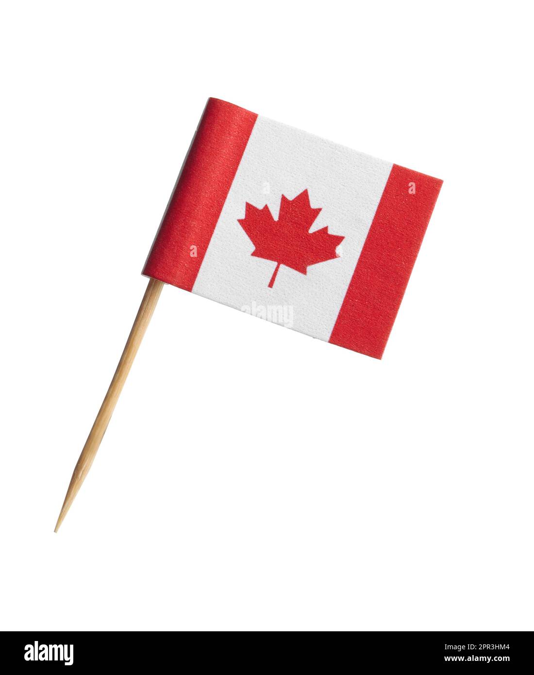 Small paper flag of Canada isolated on white Stock Photo