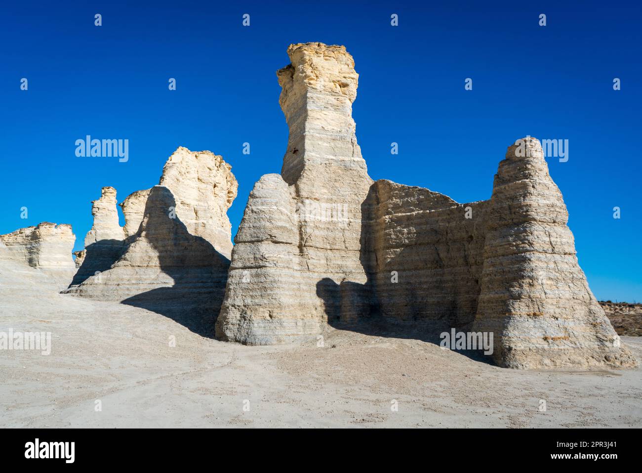 Monument Rocks, Large Chalk Formations in Kansas Stock Photo Alamy