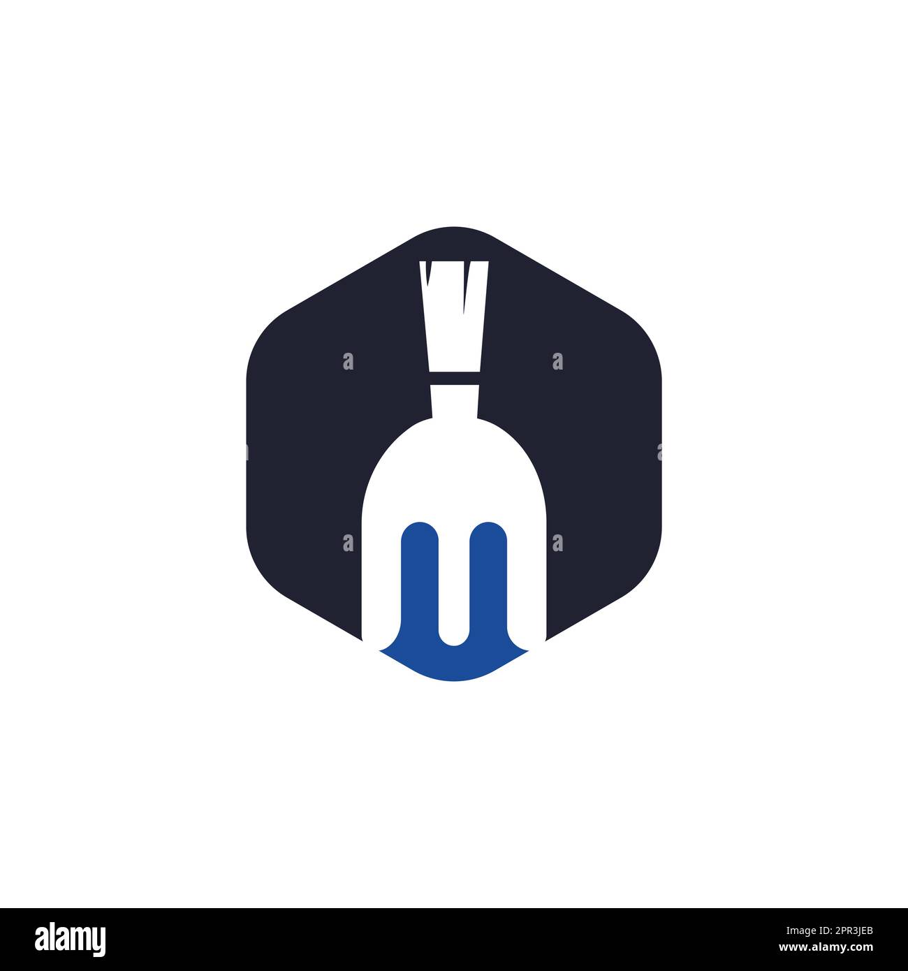 Spartan Fork vector logo template design. Stock Vector