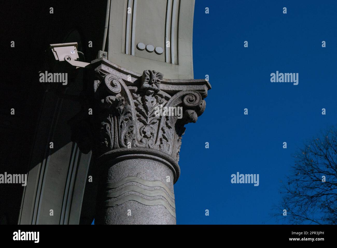 neo-classical, Ionic-style capitals, eclectic, from the early twentieth century. Stock Photo