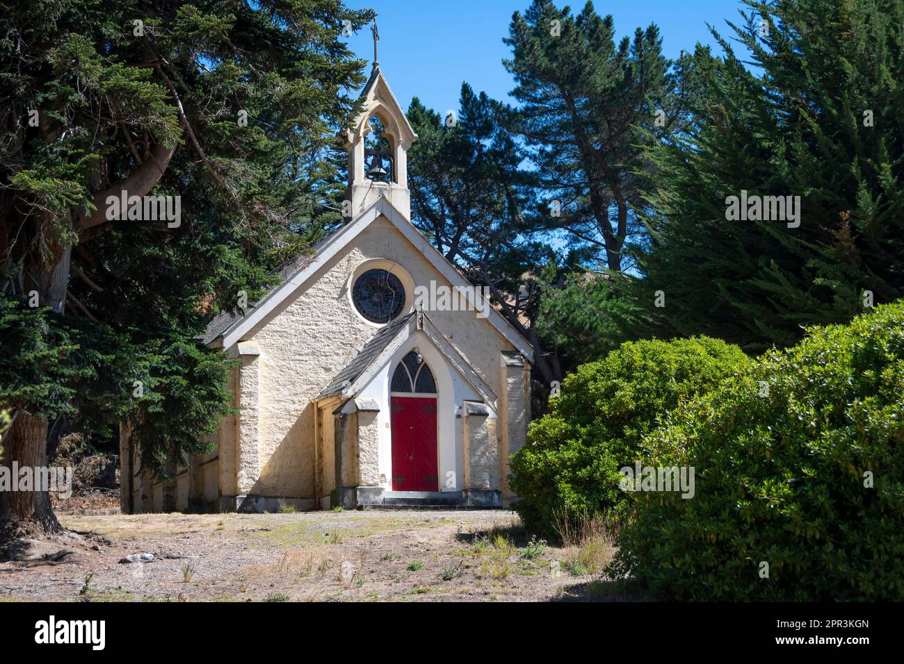 Stone Church, Hyde, Central Otago, South Island, New Zealand Stock Photo