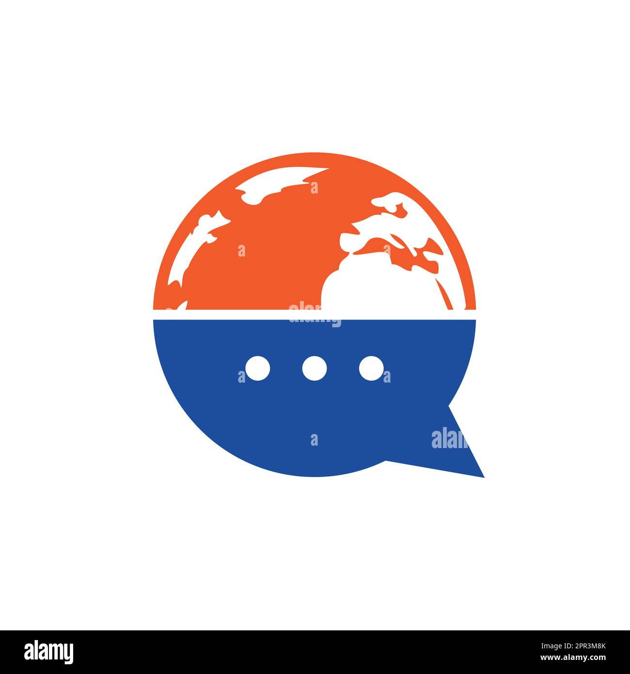 World chat vector logo design. Globe logo with bubble talk icon Stock ...