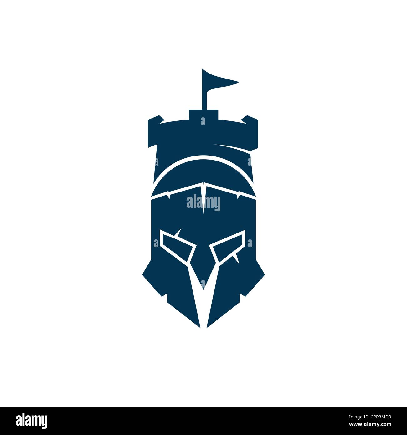 Spartan castle vector logo design template Warrior Spartan logo design