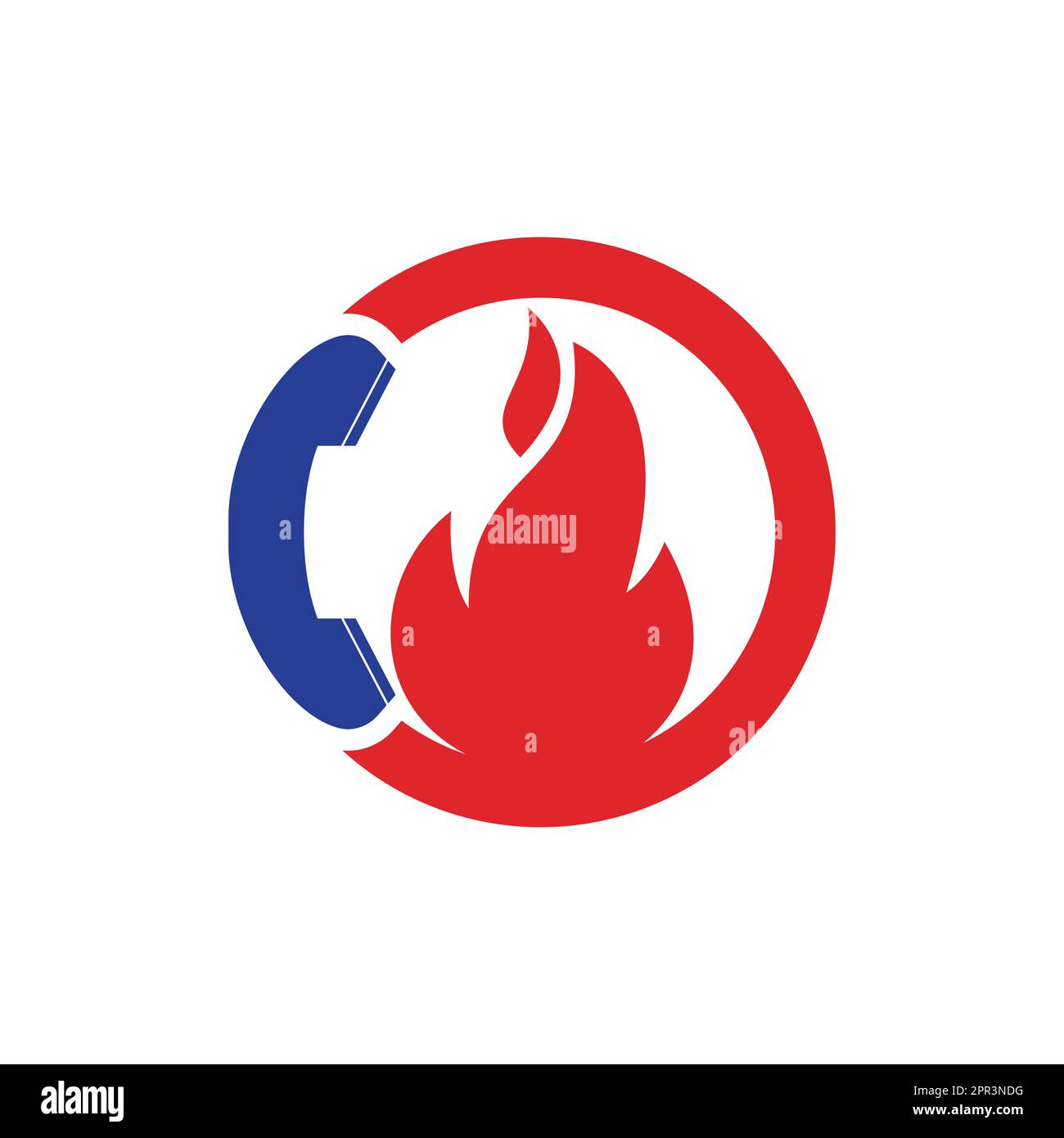 Hot call vector logo design concept. Handset and fire icon Stock Vector