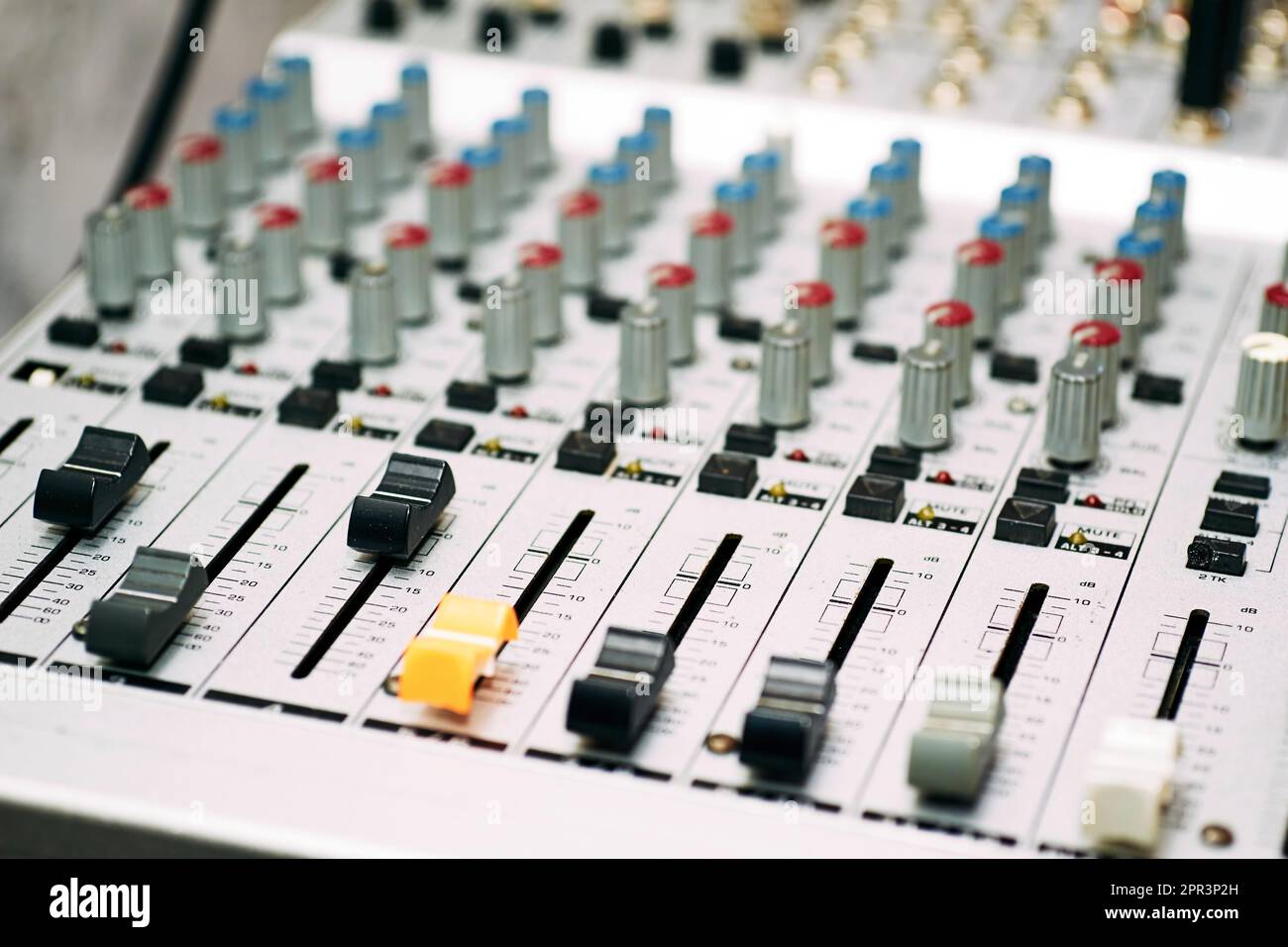 Mixing console for controlling the volume, frequencies of musical