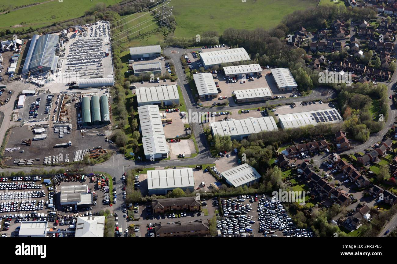 aerial view of Zenith Business Park, Barnsley, South Yorkshire Stock Photo