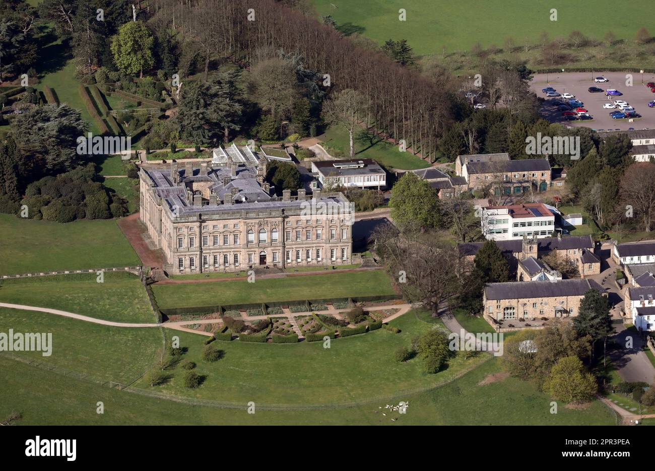 Aerial view of Wentworth Castle & Gardens, Barnsley, South Yorkshire