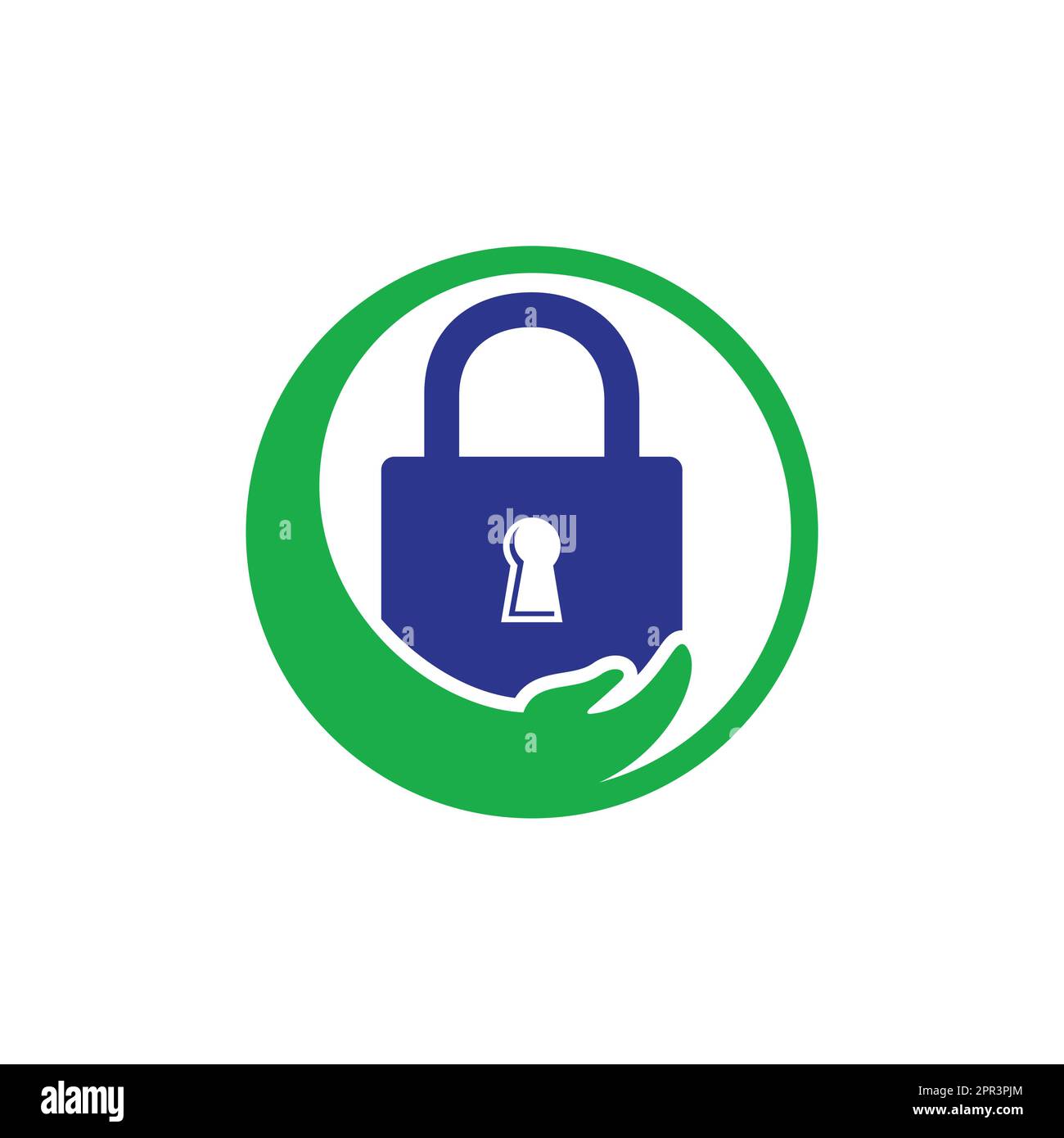 Security care vector logo design template. Vector illustration of hand