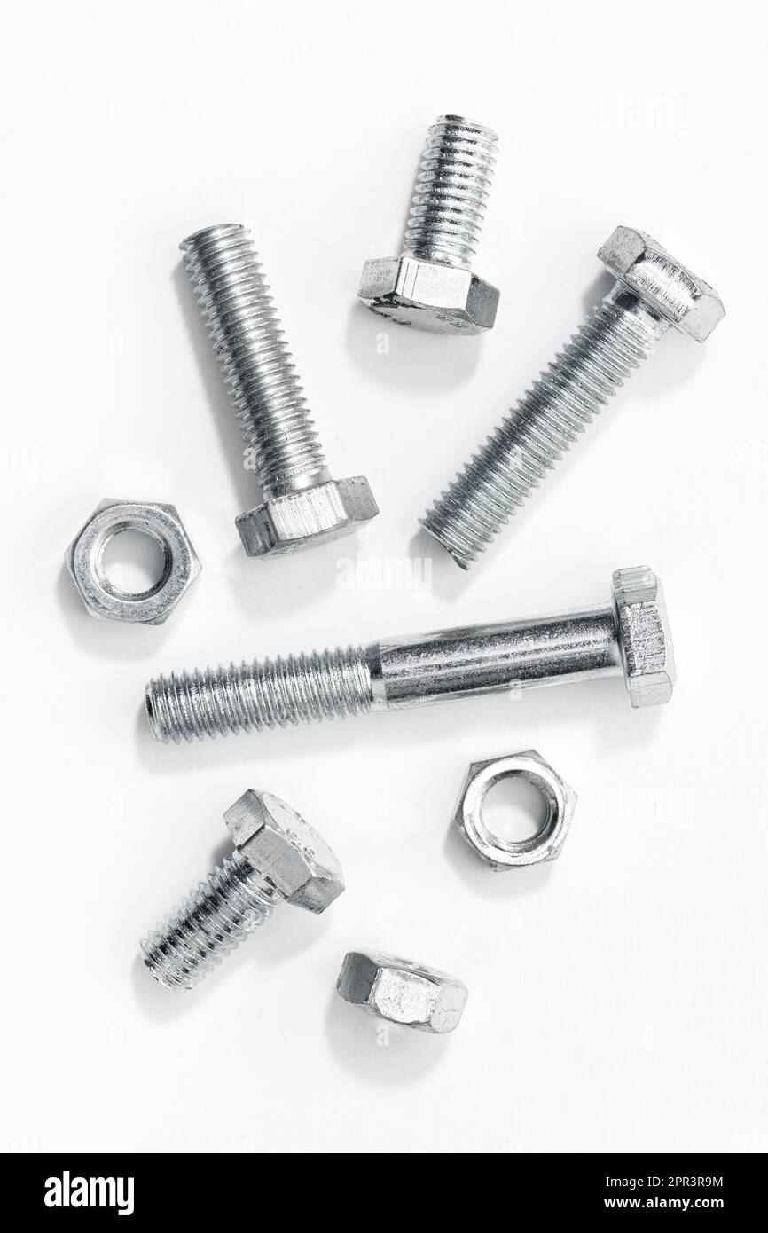 Metric Bolts and nuts isolated on white background Stock Photo Alamy