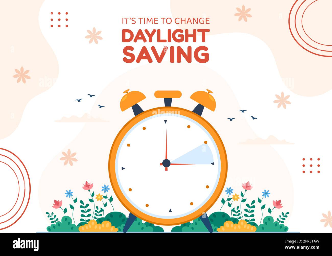 Daylight Saving Time ends concept. The hand of the clocks turning to winter  and summer time. Vector illustration in modern flat style design Stock  Vector Image & Art - Alamy