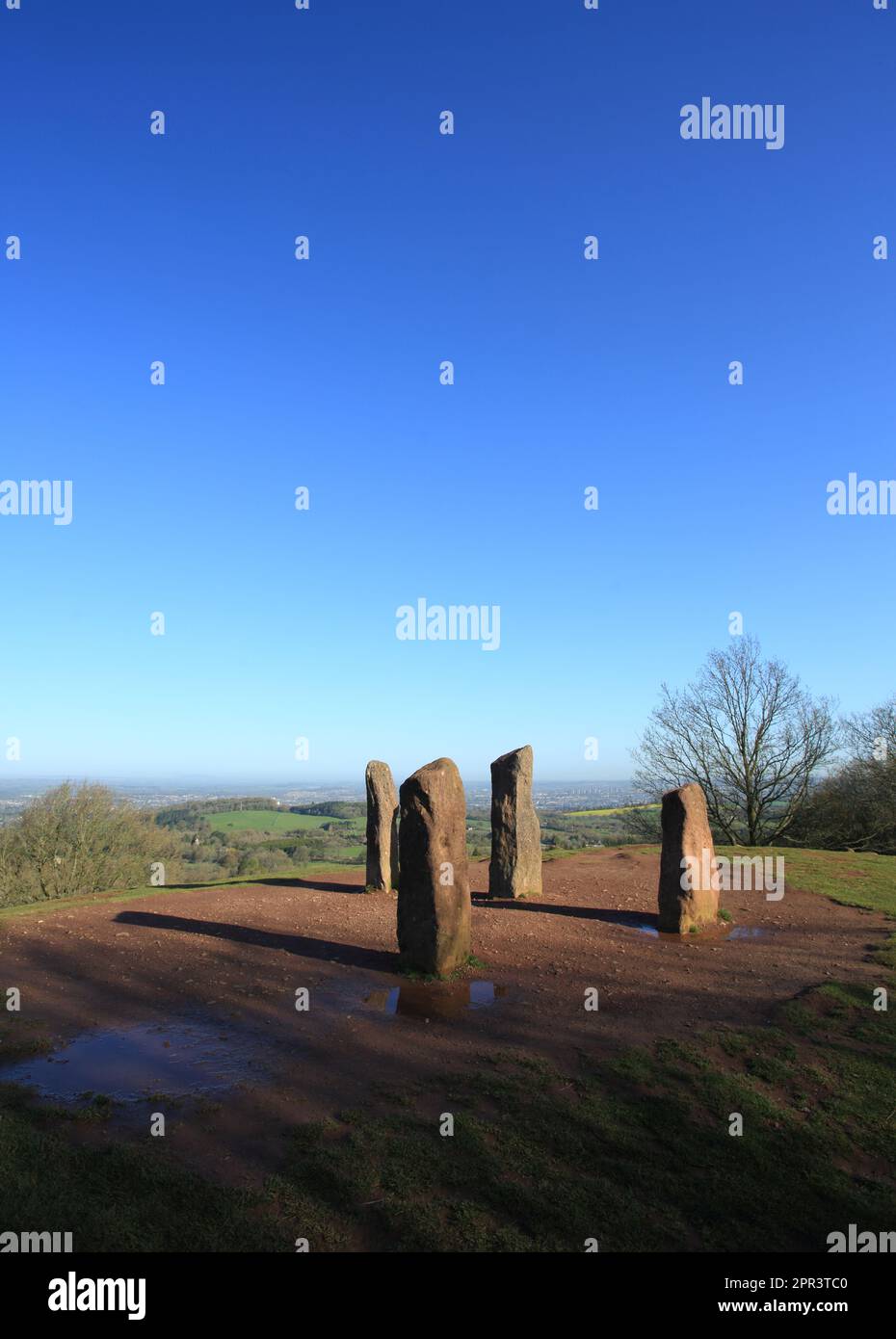 The Four stones on the summit of the Clent hills, Worcestershire, England, UK. Stock Photo