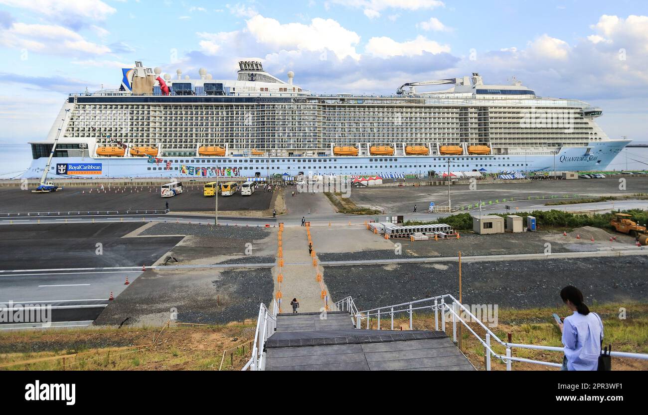 Cruise ship Quantum of the Seas in Kochi port, Japan, Royal Caribbean